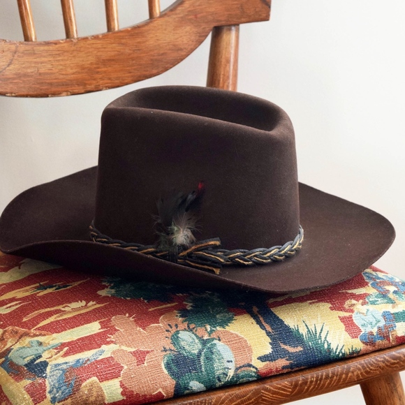 chocolate felt cowboy hat